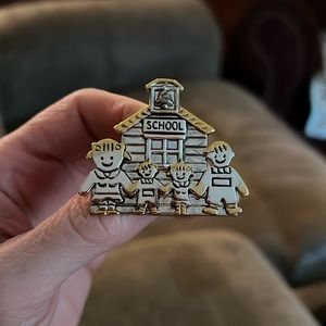 Vintage Brooch Pin School Teacher Students